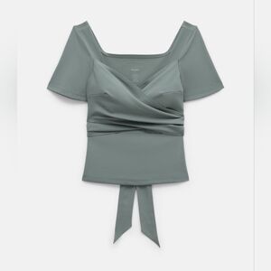 GIRLFRIEND COLLECTIVE Misty Sage Marla Wrap Top NWOT